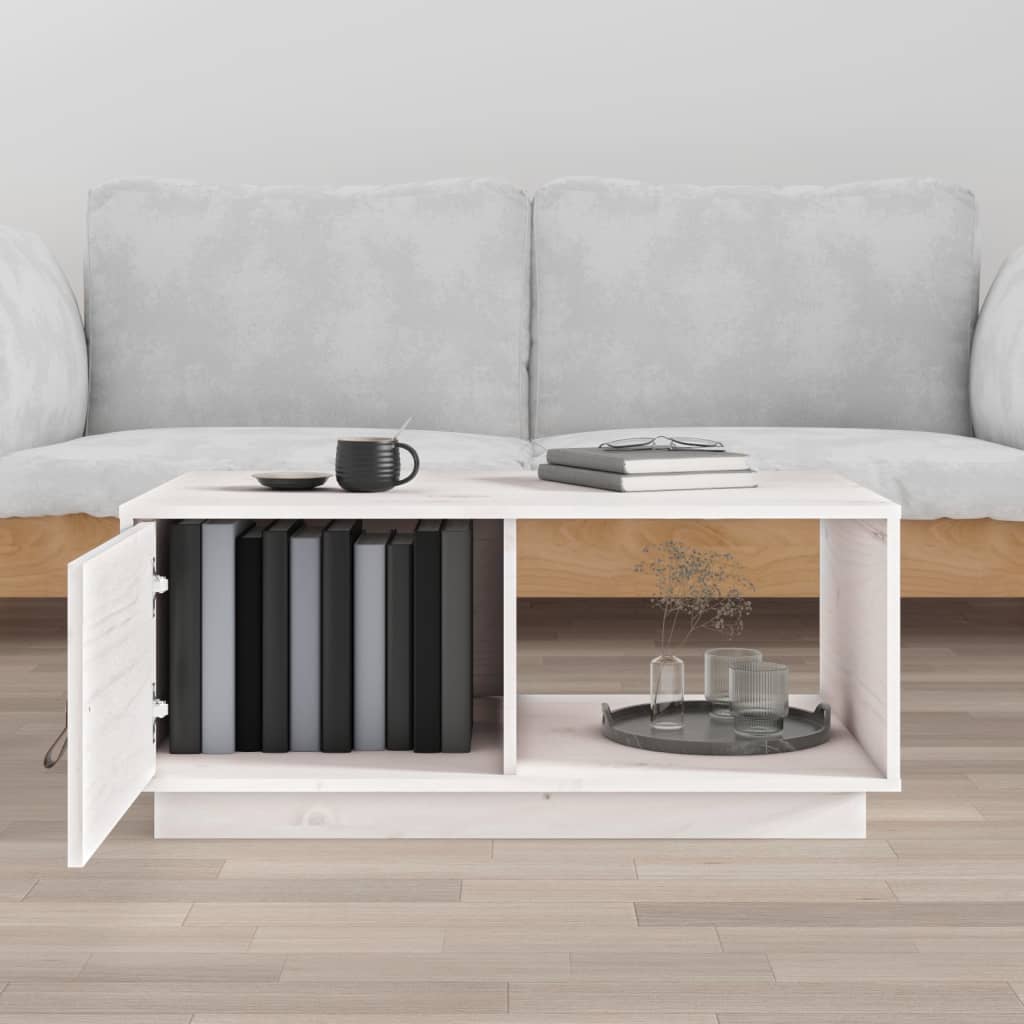 Mesa De Centro De Madera Maciza De Pino Blanco 80x50x35,5 Cm_1