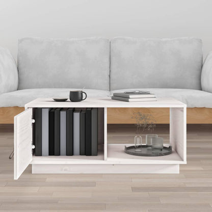 Mesa De Centro De Madera Maciza De Pino Blanco 80x50x35,5 Cm_1