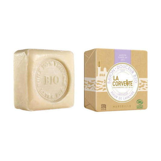 Jabón natural en pastilla flor de lavanda La Corvette 100 g