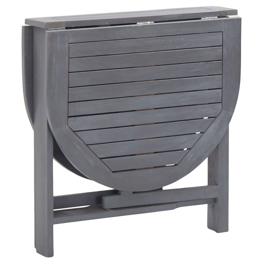 Vidaxl Juego De Comedor De Jardín 5 Pzas Madera Maciza De Acacia Gris_5