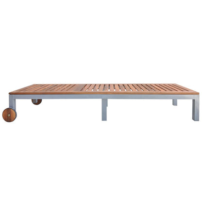 Tumbona Con Cojín Madera Maciza De Acacia Y Acero Galvanizado_2