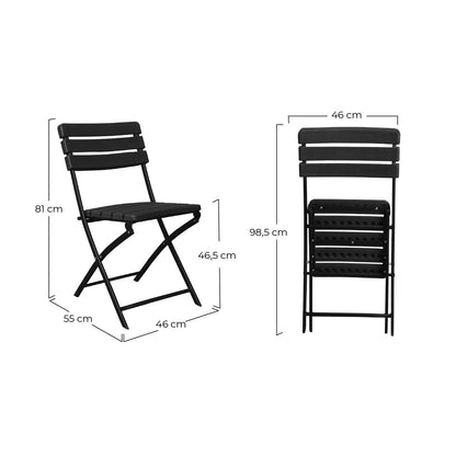 Pack 4 Sillas Plegables Efecto Madera Negro 55x46x81cm 7house_5