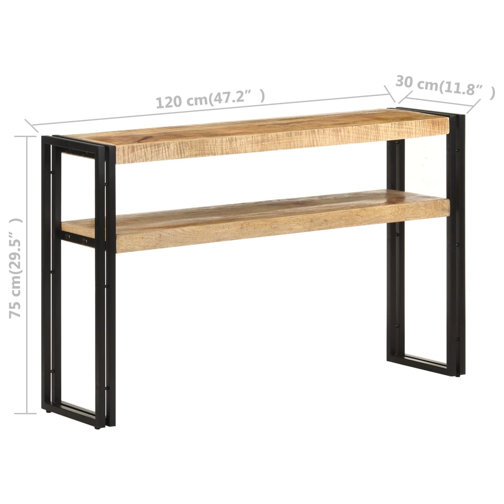 Mesa Consola De Madera De Mango Rugosa 120x30x75 Cm_3