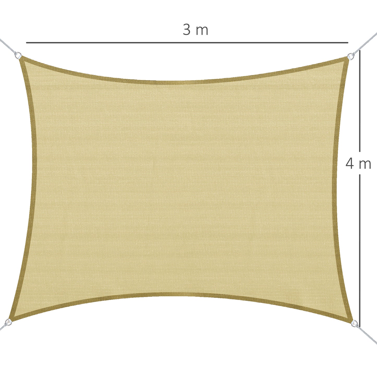 Outsunny Toldo De Vela Sombrilla Parasol Rectángulo Tejido De Poliester 185 G/m²_2