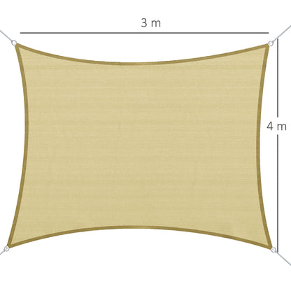 Outsunny Toldo De Vela Sombrilla Parasol Rectángulo Tejido De Poliester 185 G/m²_2