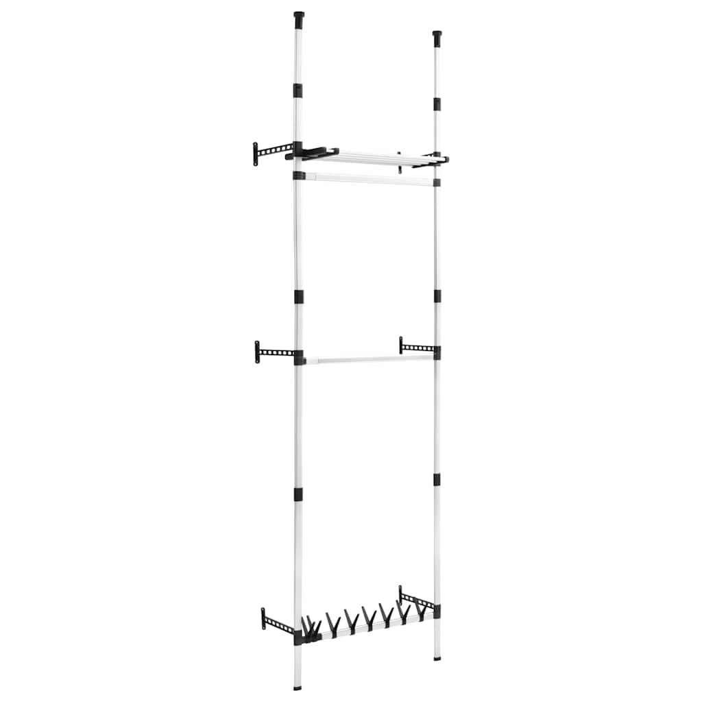 Sistema De Armario Telescópico Con Barras Y Estante Aluminio_0