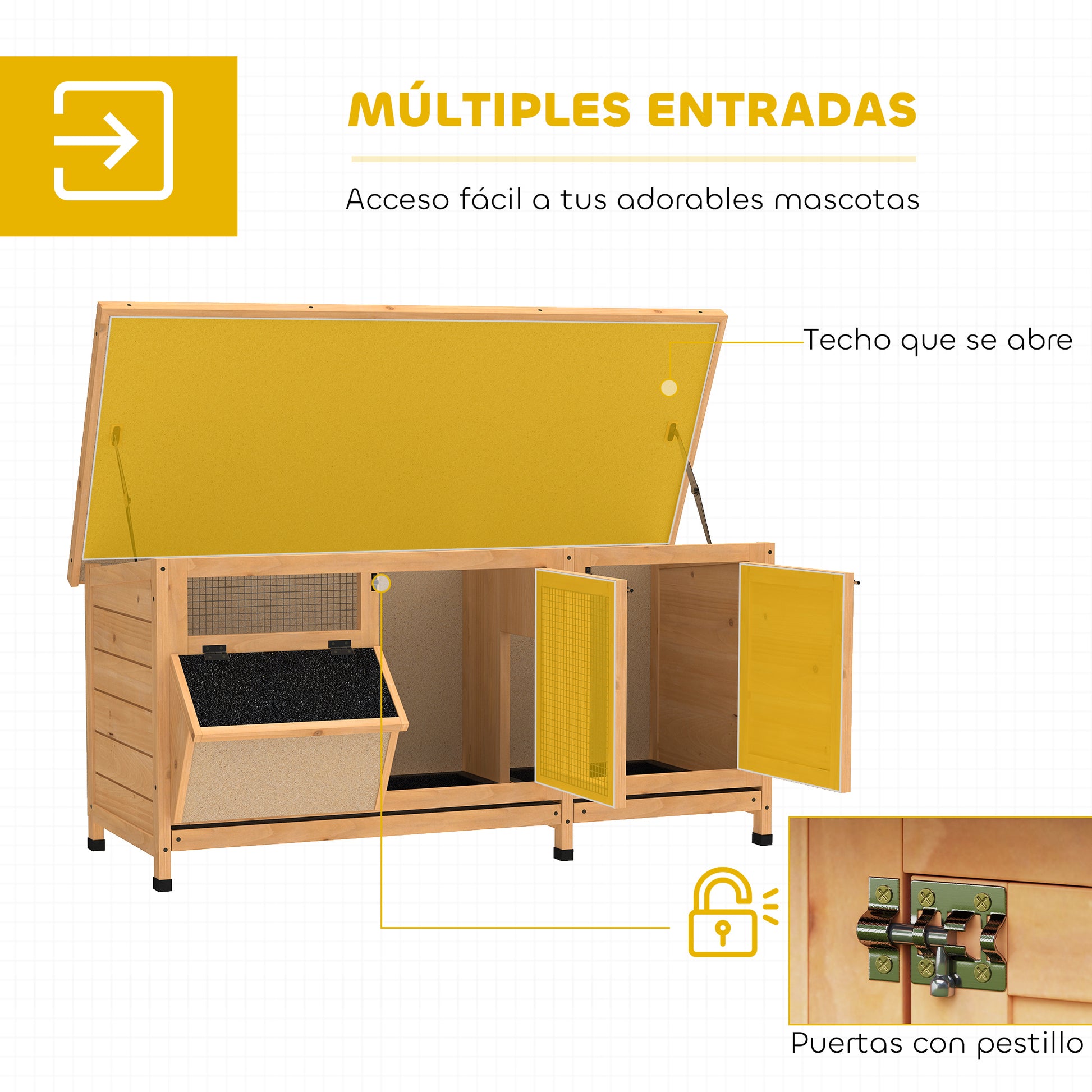 Pawhut Conejera De Madera_4