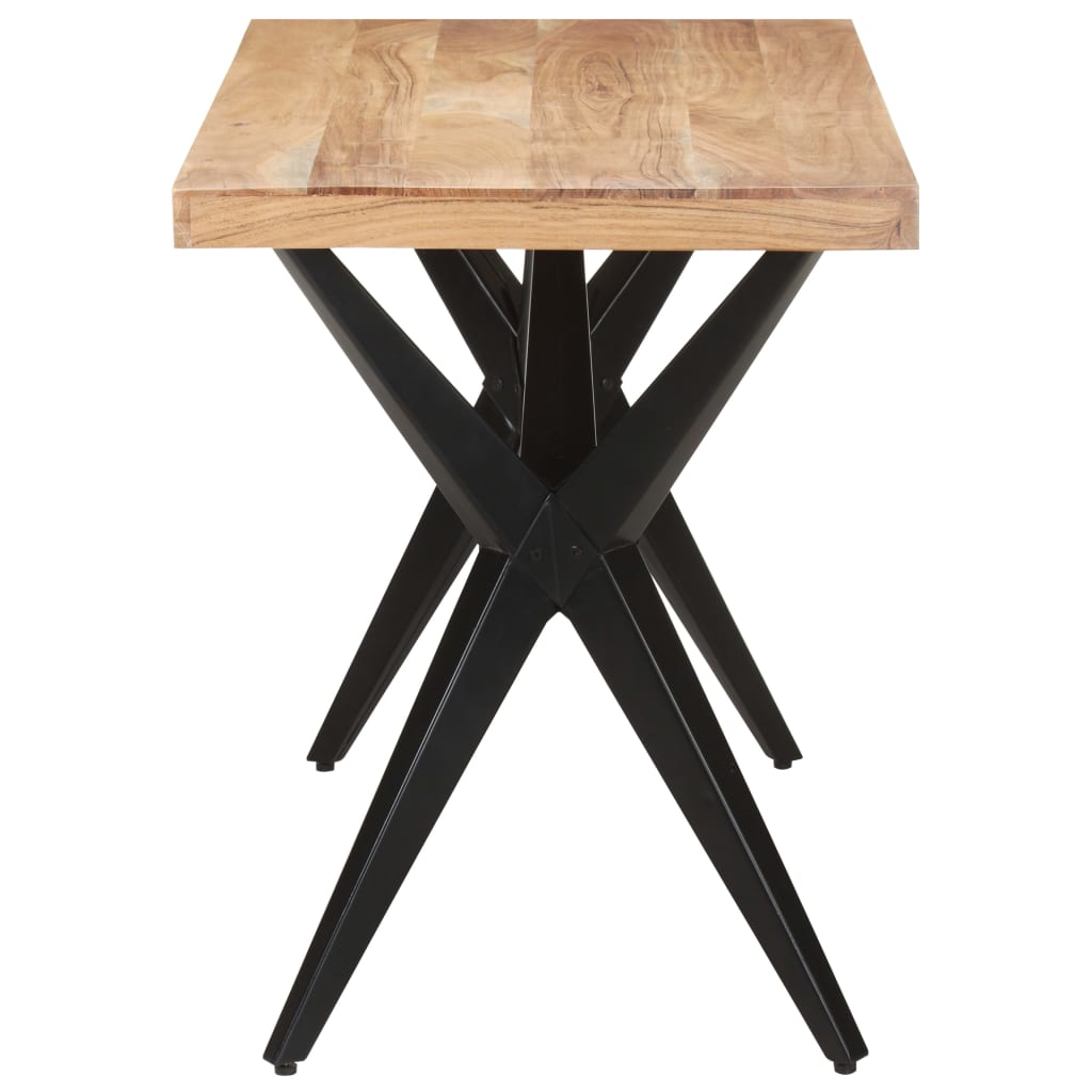 Mesa De Comedor De Madera Maciza De Acacia 120x60x76 Cm_0