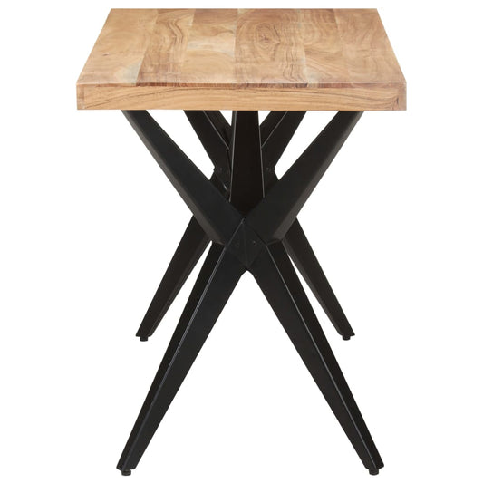 Mesa De Comedor De Madera Maciza De Acacia 120x60x76 Cm_0