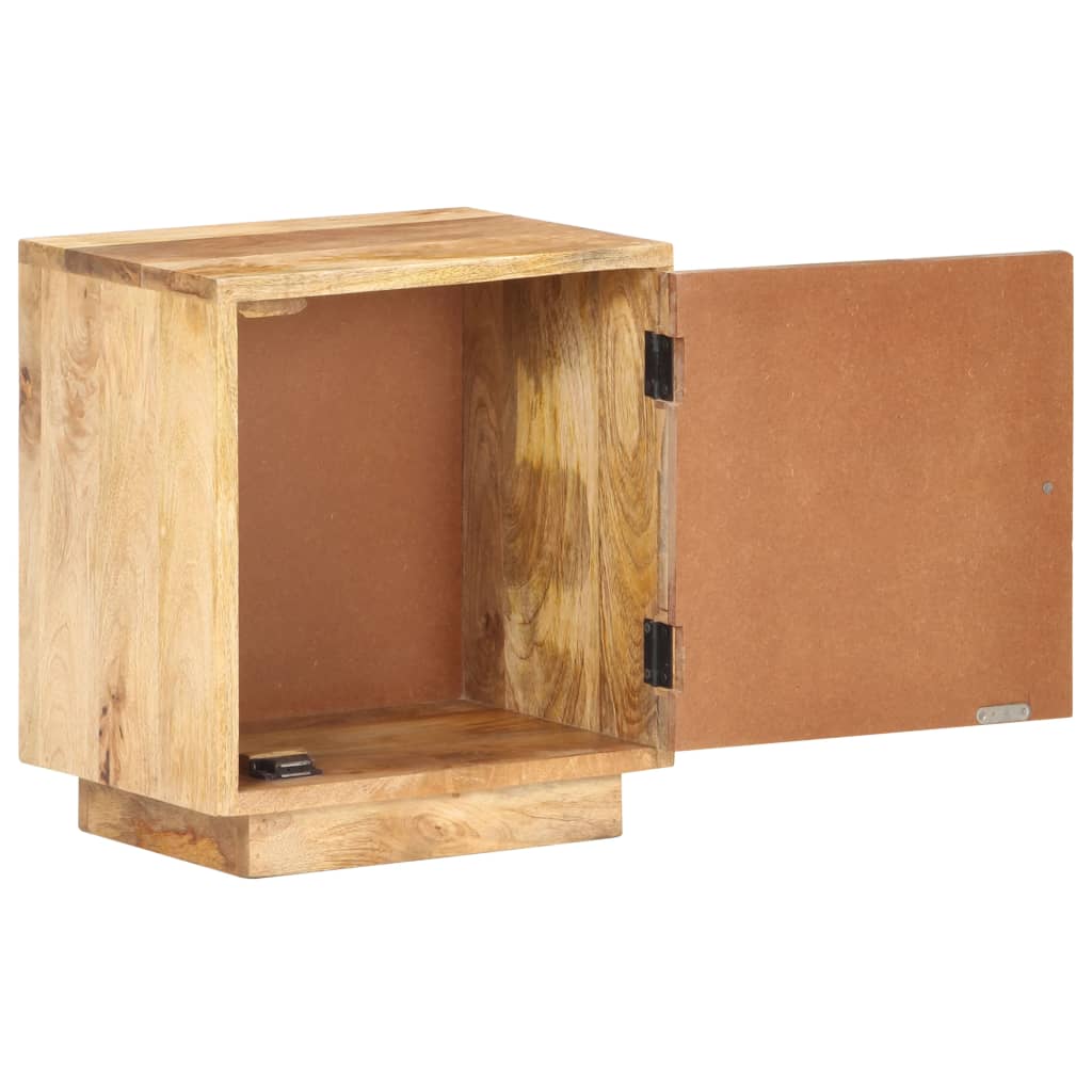 Mesita De Noche De Madera Maciza De Mango 40x30x45 Cm_0
