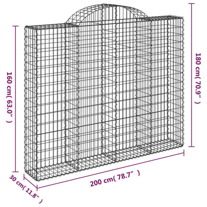 Cestas Gaviones 2 Uds Forma De Arco Hierro 200x30x160/180 Cm_5