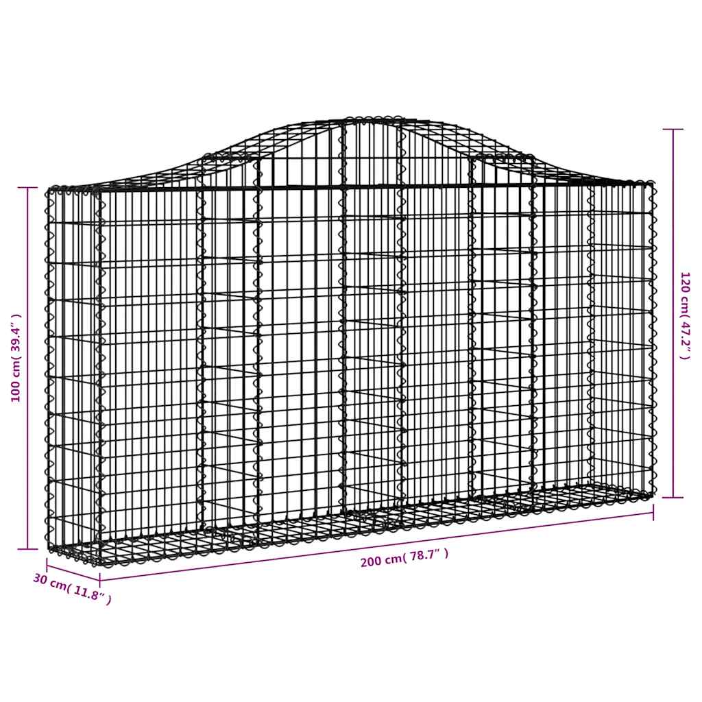 Cestas Gaviones 18 Uds Forma De Arco Hierro 200x30x100/120 Cm_5