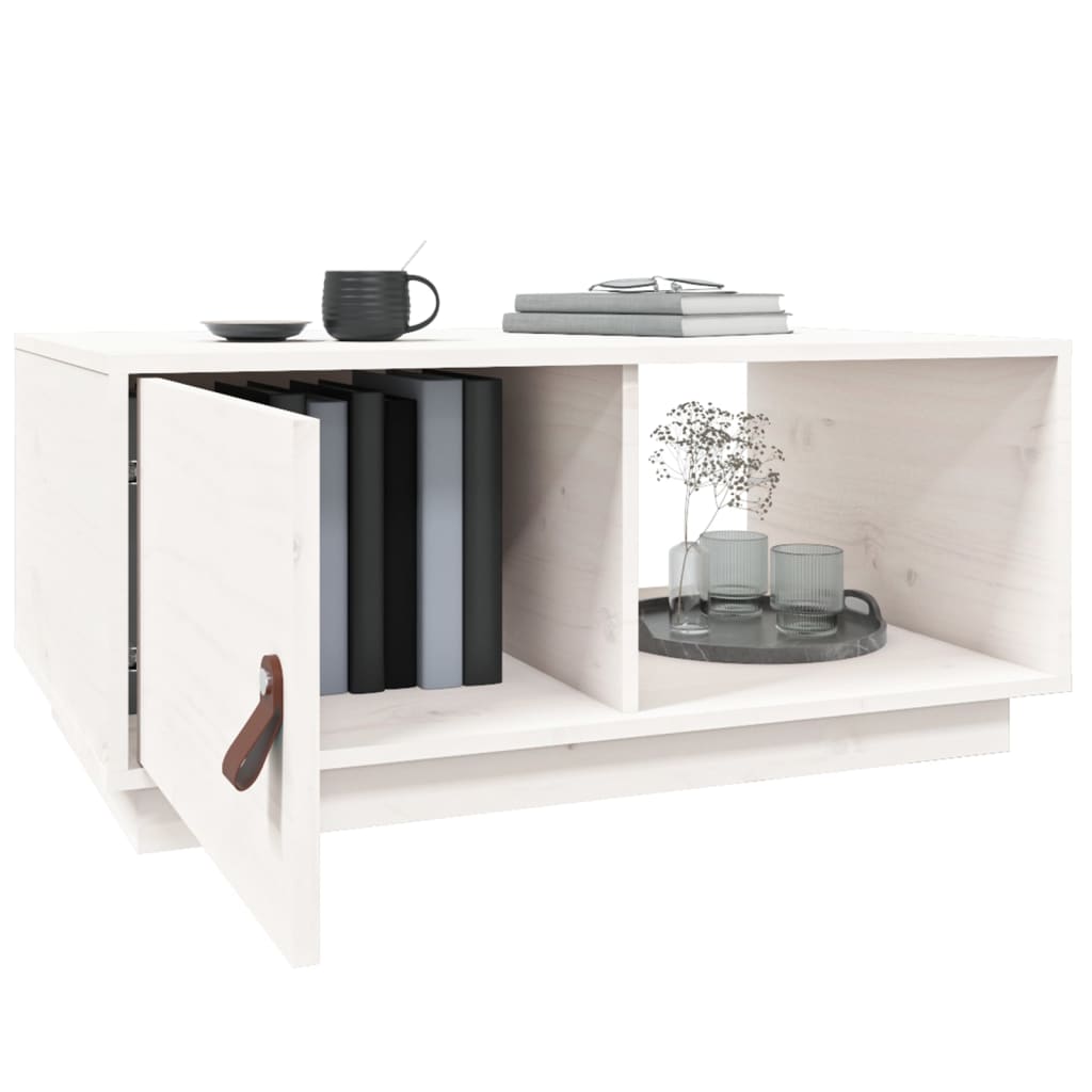 Mesa De Centro De Madera Maciza De Pino Blanco 80x50x35,5 Cm_3