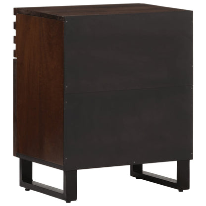 Mesita De Noche Madera Maciza Mango Marrón 50x34x60 Cm_2