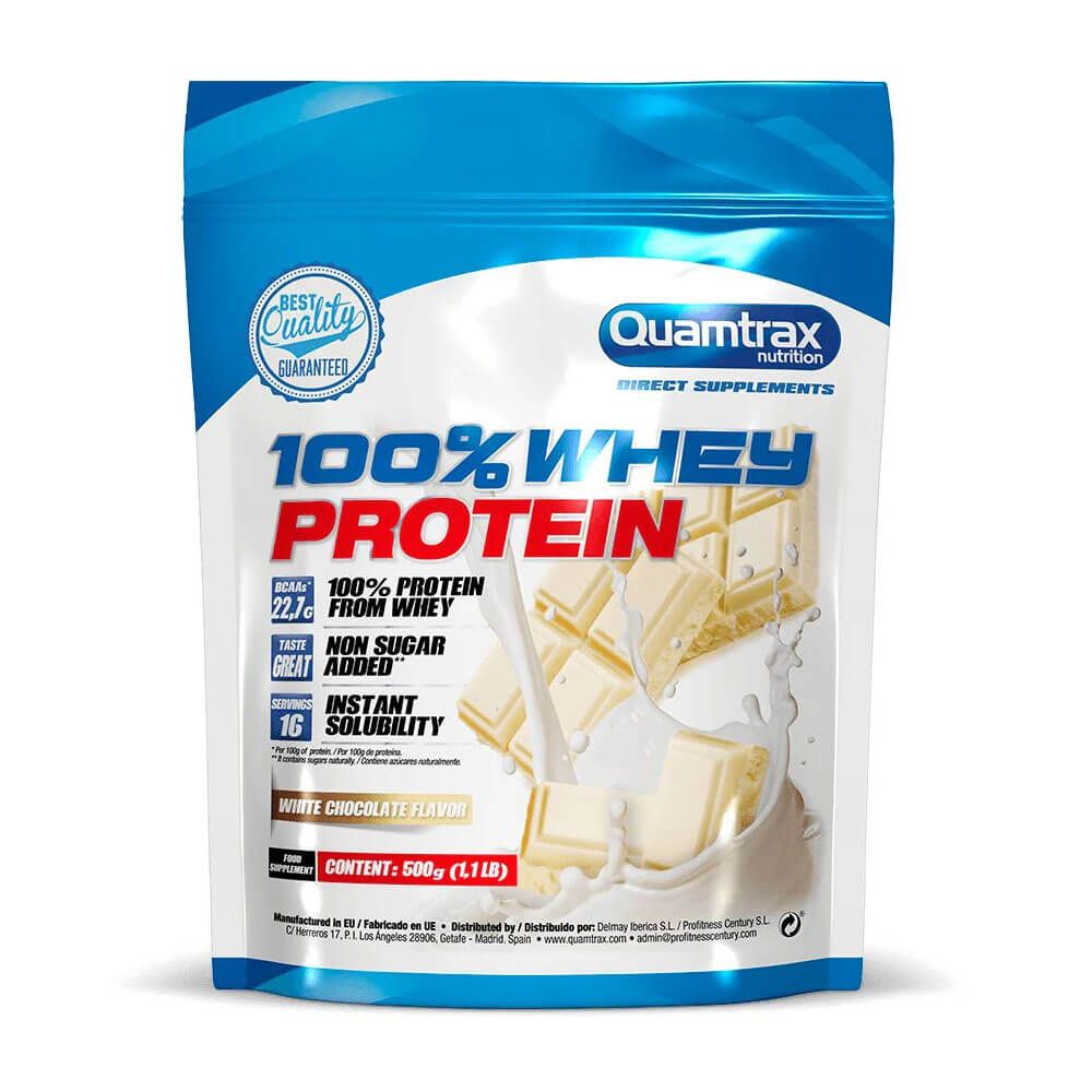 100% Whey Protein - 500g - Chocolate Blanco - Proteina De Suero Whey - Quamtrax_0