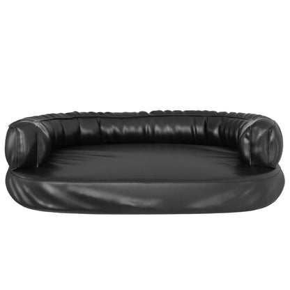 Vidaxl Cama Para Perros De Espuma Cuero Sintético Negro 75x53 Cm_3