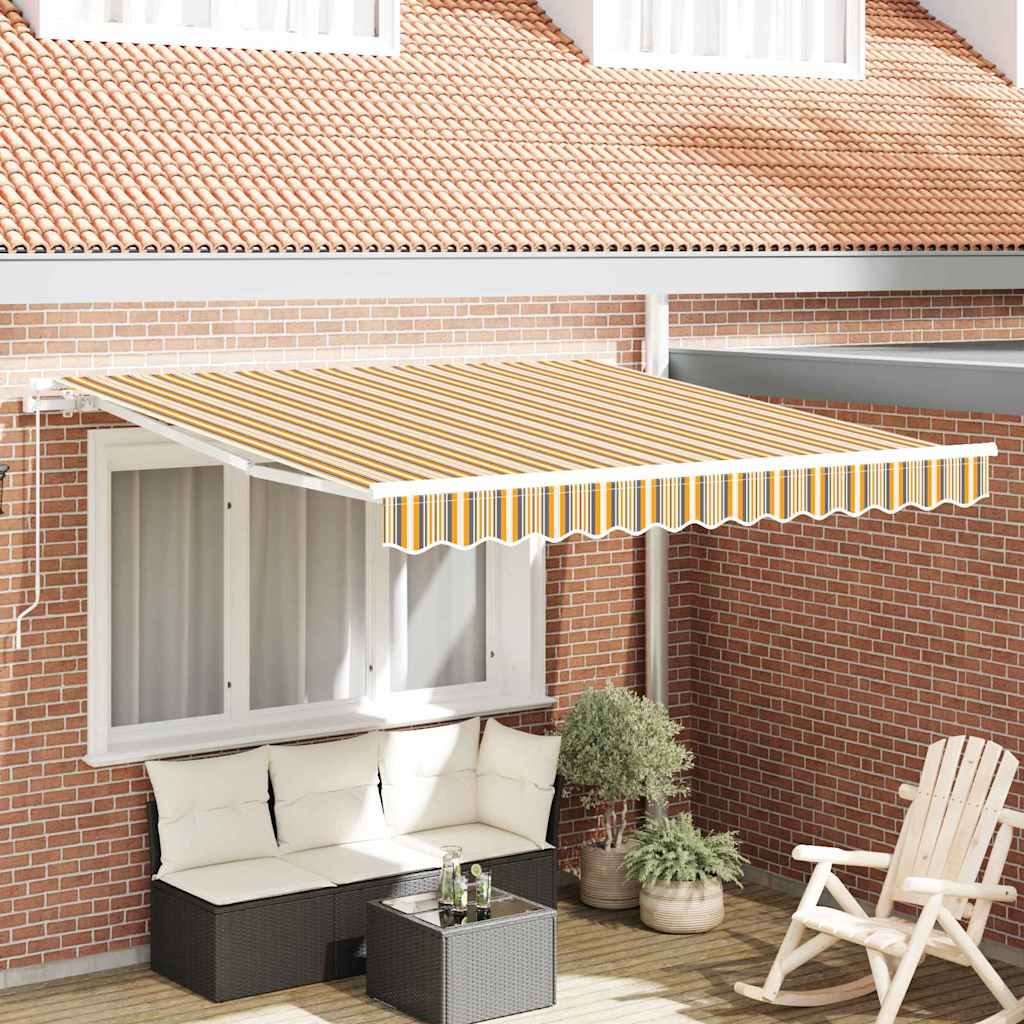 Toldo Retráctil Multicolor 350 X 250 Cm Poliéster Y Aluminio_1
