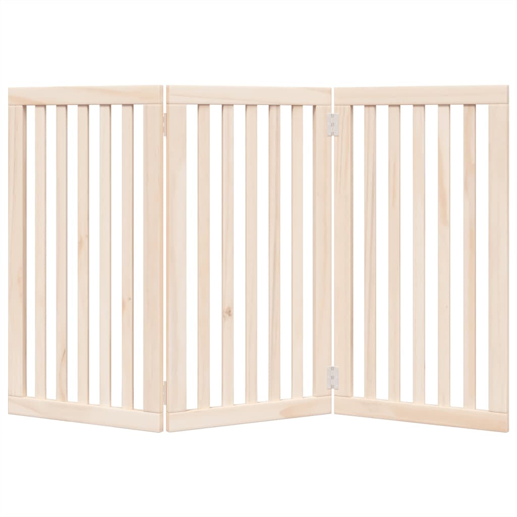 Vidaxl Puerta Para Perros Plegable De 3 Paneles, 150 Cm, Madera De Álamo_3