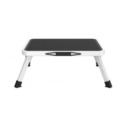 Taburete Plegable Metálico Antideslizante De 1 Escalón Blanco Y Negro Well Home_0