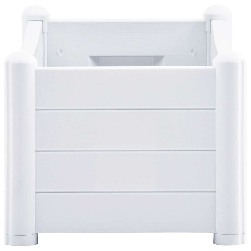 Arriate Elevado De Jardín Pp Blanco 100x43x35 Cm_3