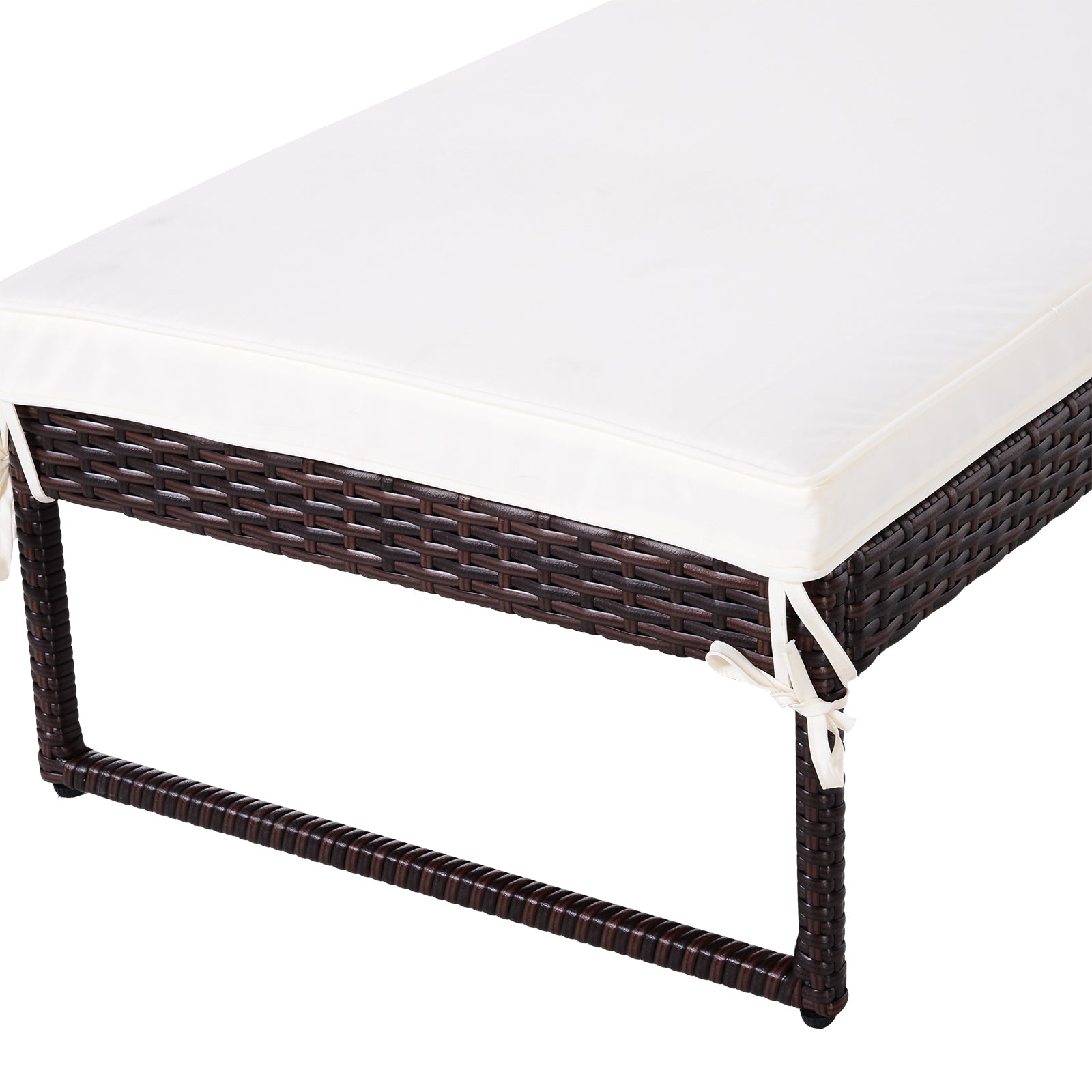 Outsunny Conjunto De 2 Tumbonas De Terraza Con Mesa Ratán 195x60x86 Cm Marrón_4