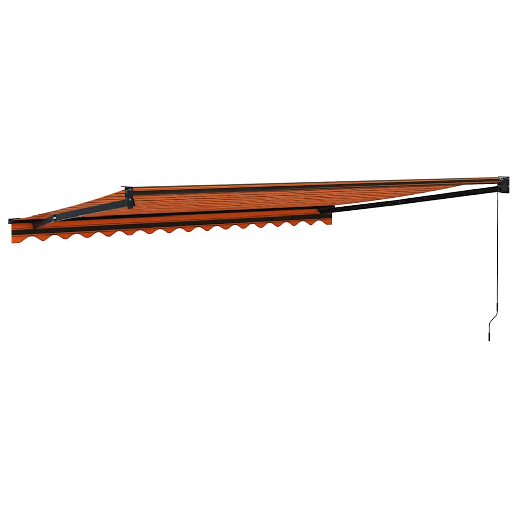 Toldo Retráctil Aluminio Y Tela Naranja Y Marrón 4,5x3 M_5