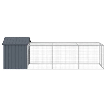 Vidaxl Gallinero Con Corral Acero Galvanizado Gris 117x405x123 Cm_3