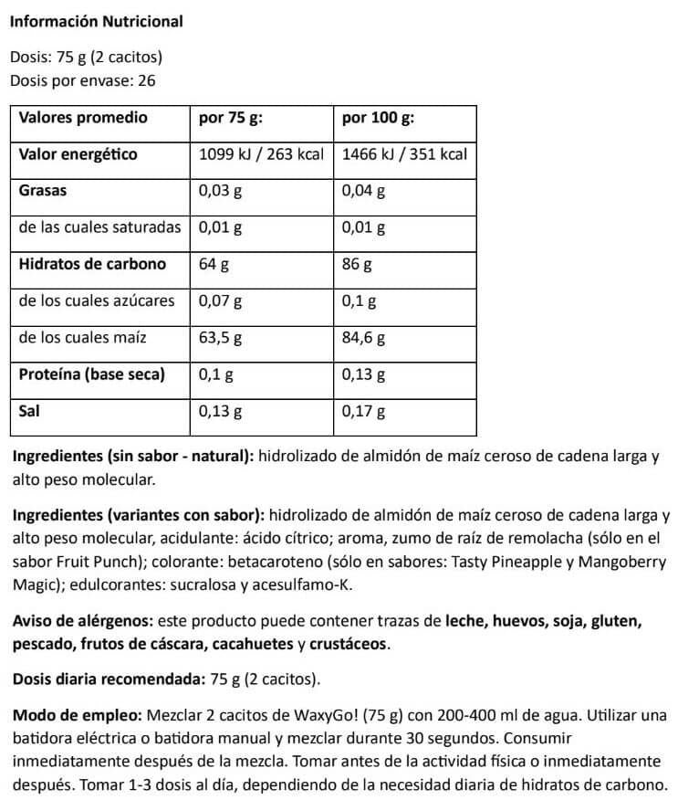 Waxygo! - 2kg - Mango - Complejos De Carbohidratos - Amix Nutrition_5