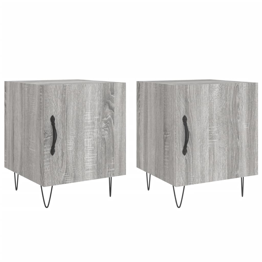 Mesitas Noche 2 Uds Madera Ingeniería Gris Sonoma 40x40x50 Cm_0