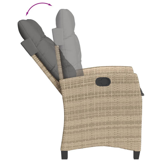 Set Comedor De Jardín 5 Pzas Con Cojines Ratán Sintético Beige / Vetonek_0