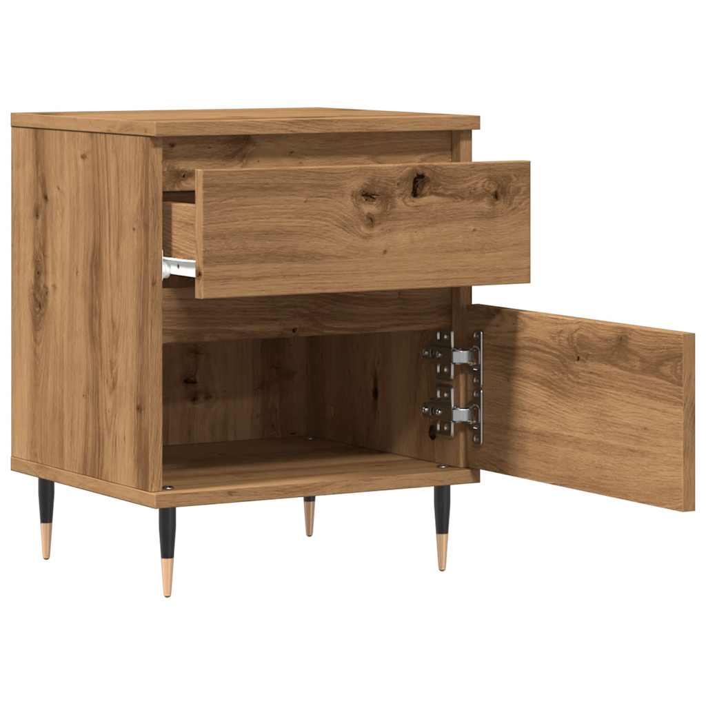 Mesitas De Noche 2 Uds Madera Roble Artisian 40x35x50 Cm_2