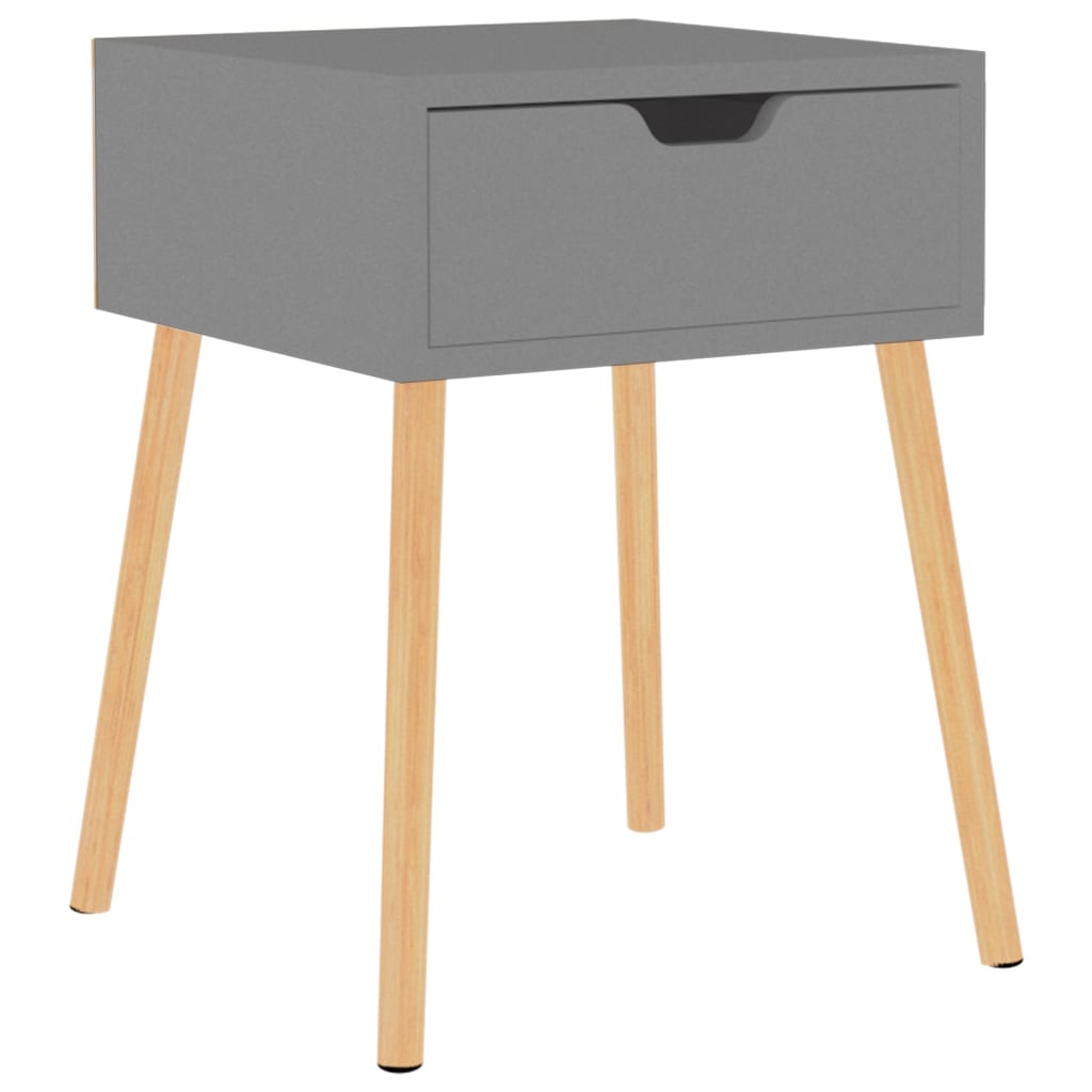 Mesita De Noche Madera De Ingeniería Gris 40x40x56 Cm_0