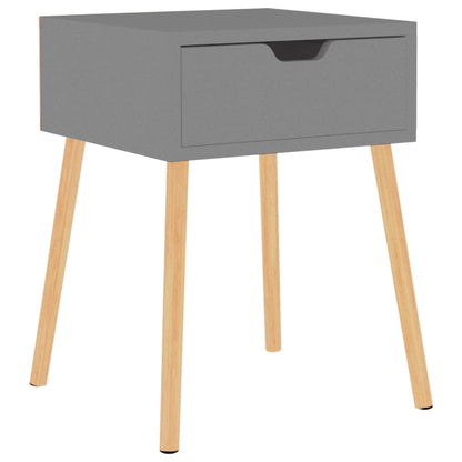 Mesita De Noche Madera De Ingeniería Gris 40x40x56 Cm_0