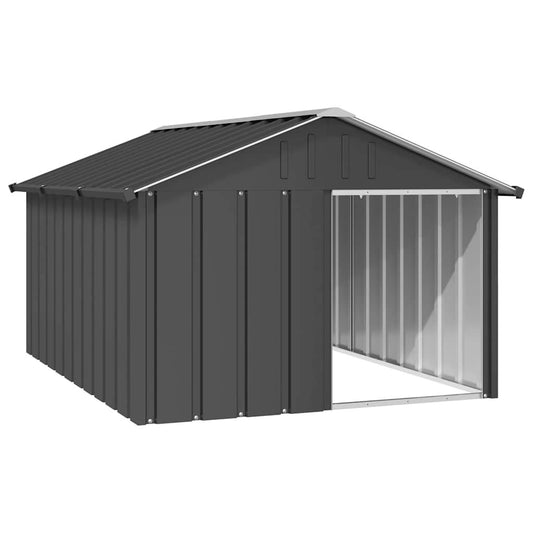 Vidaxl Casa Perros Acero Galvanizado Gris Antracita 116,5x153x81,5 Cm_0