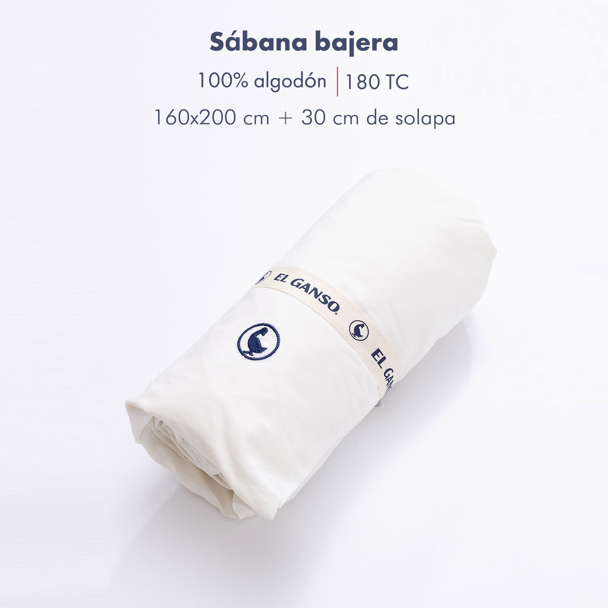 Sábana Bajera 160x200cm Blanca 100% Algodón 180tc. Suavidad Y Diseño Exclusivo.