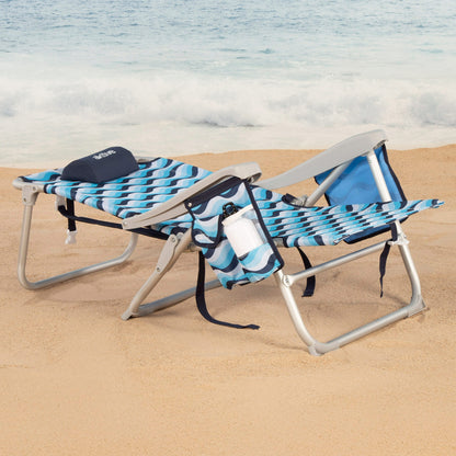 Aktive Pack 2 Sillas Plegables Playa 50x58x80 Cm Aruba 5 Posiciones Con Cojín Y Bolsillo Trasero_2