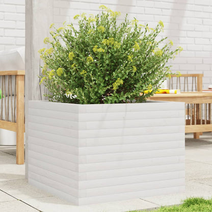 Jardinera De Madera Maciza De Pino Blanco 60x60x45,5 Cm_1