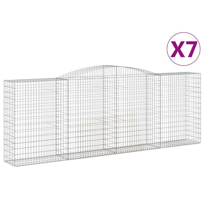 Cestas Gaviones 7 Uds Forma De Arco Hierro 400x50x140/160 Cm_0