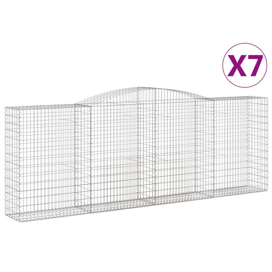 Cestas Gaviones 7 Uds Forma De Arco Hierro 400x50x140/160 Cm_0