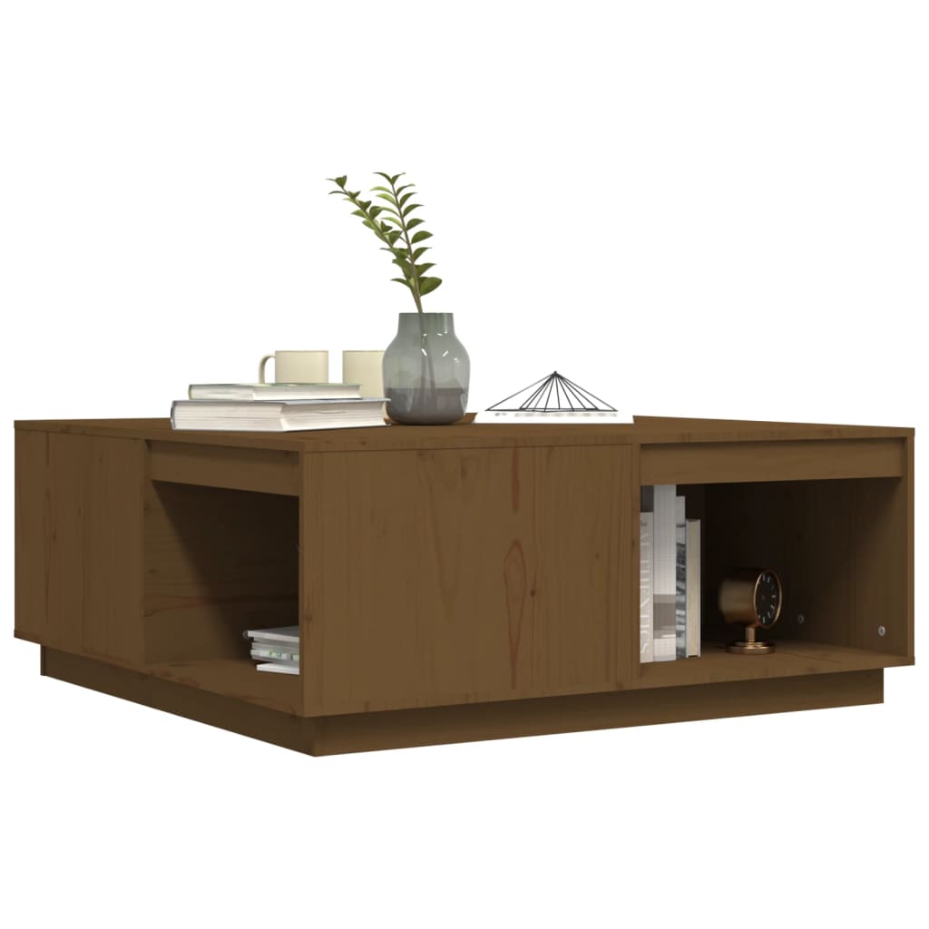 Mesa De Centro Madera Maciza Pino Marrón Miel 100x101x40,5 Cm_2