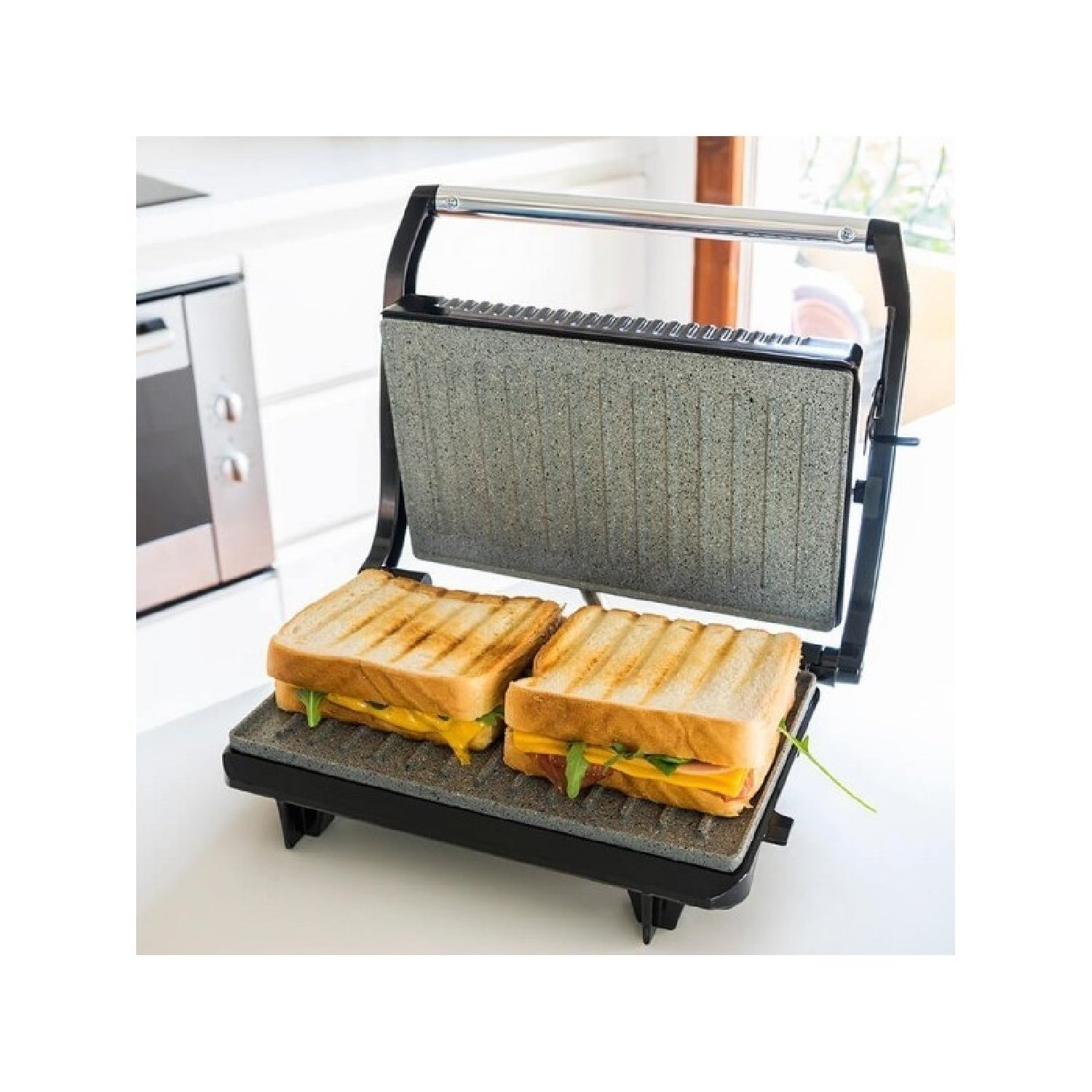 Parrilla Eléctrica Rock?ngrill. 700 W, Revestimiento De Piedra Rockstone, Máxima Antiadherencia Y Una Mejor Limpieza, Asa De Tacto Frío, Superficie_2