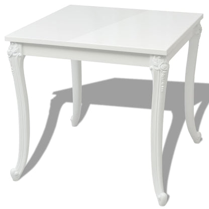 Mesa De Comedor Blanco Brillante 80x80x76 Cm_0