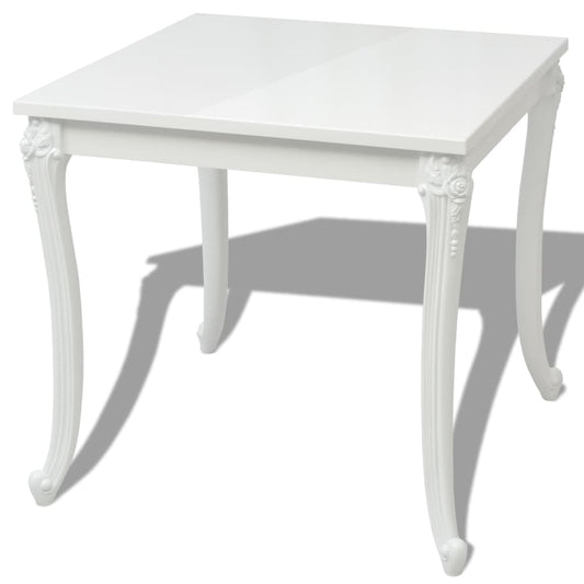 Mesa De Comedor Blanco Brillante 80x80x76 Cm_0
