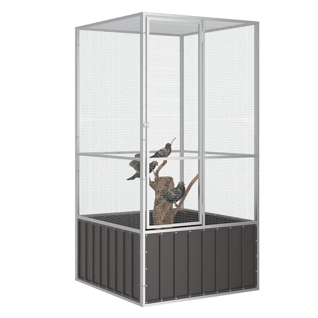 Vidaxl Jaula De Pájaros Acero Galvanizado Antracita 111x107x211,5 Cm_1