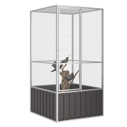 Vidaxl Jaula De Pájaros Acero Galvanizado Antracita 111x107x211,5 Cm_1