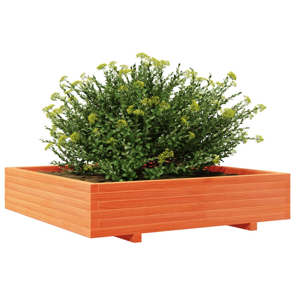 Jardinera De Madera Maciza De Pino Marrón Cera 110x110x26,5 Cm_3