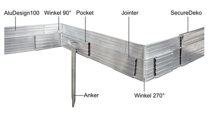 Borde De Césped De Aluminio Ultra Resistente Altura: 10-14-24 Cm, Longitud: 1- 30 M, Amplio: 14 Cm; Multitud: 30_2