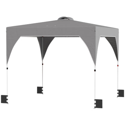 Outsunny Carpa Plegable Pop-up 3x3 M Con Bloqueo Central Altura Ajustable_4