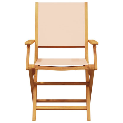 Set De Comedor De Jardín 5 Pzas Tela Madera Maciza Beige / Vetonek_5