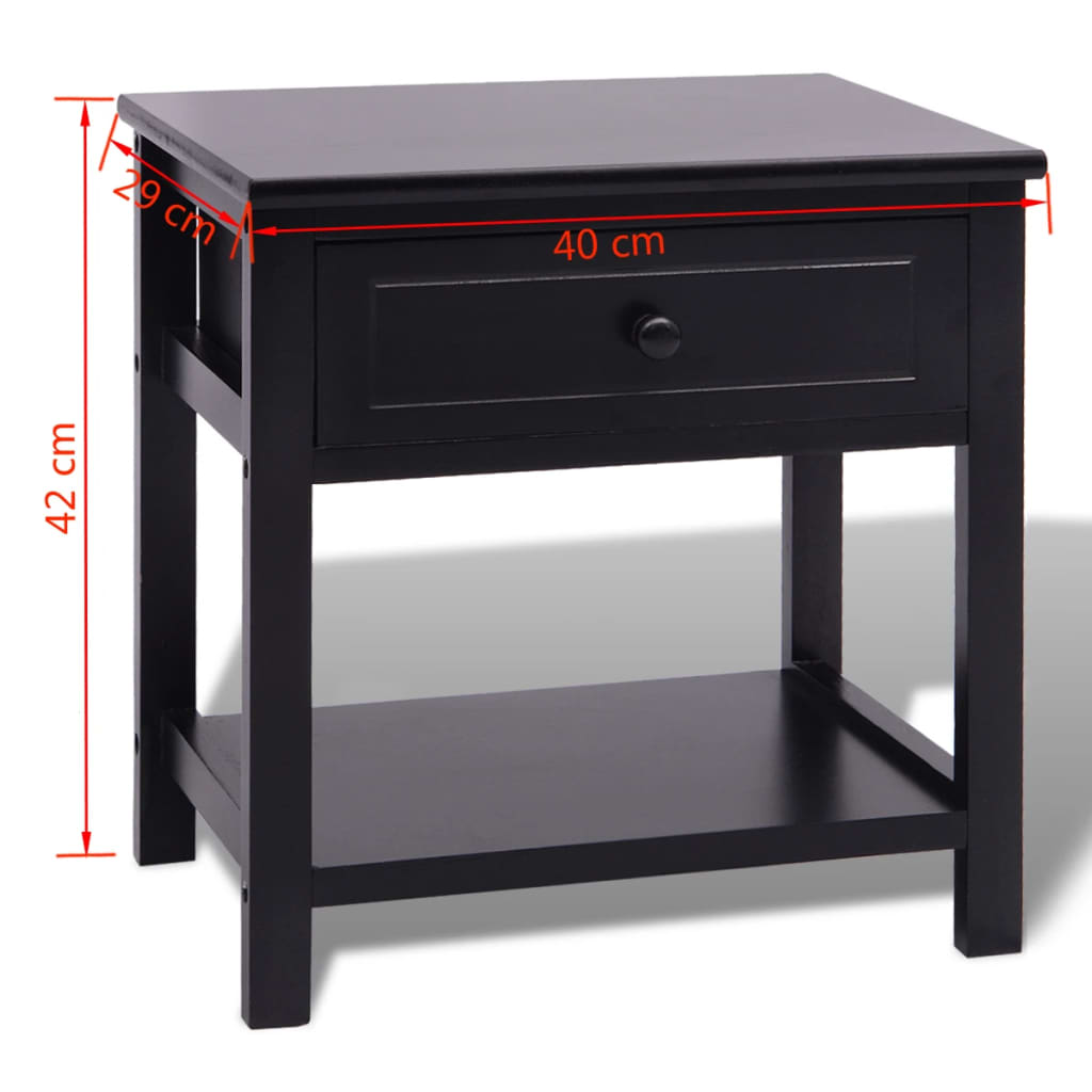 Mesita De Noche De Madera Negro_4